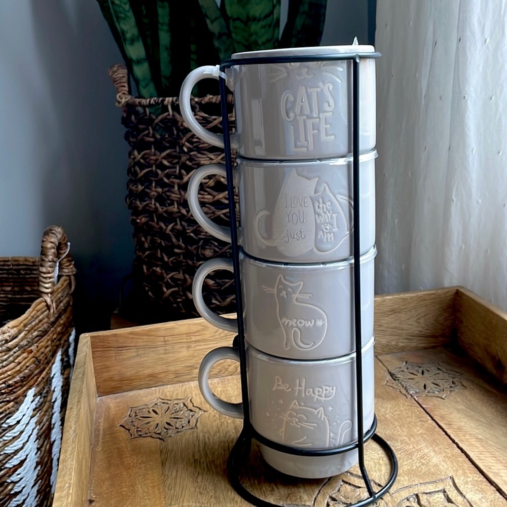☕️Adorable Cat 🐱 Mug Set with Stand ☕️🫖 NWT🐱 - Picture 6 of 16